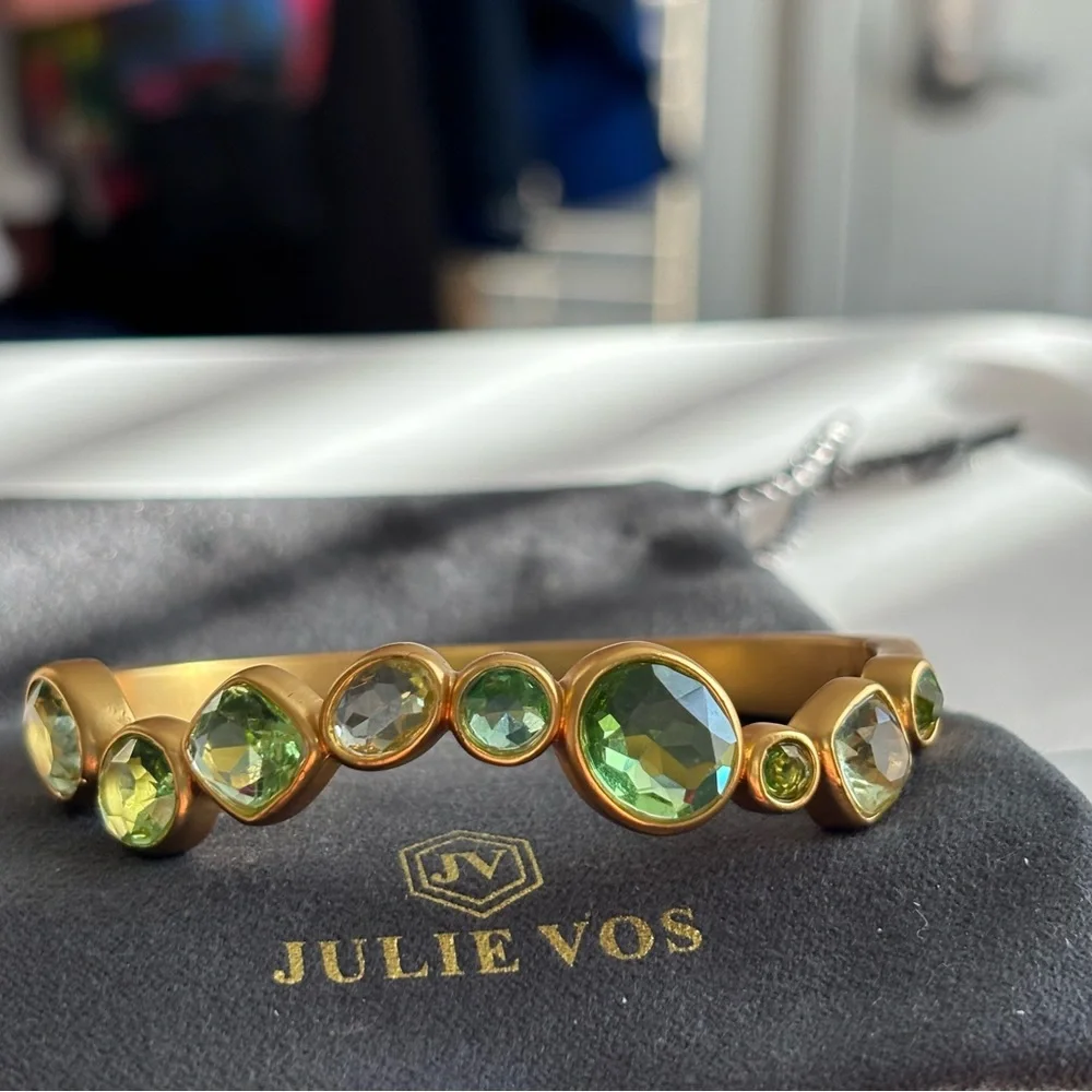 Julie Vos Gold Bracelet with Green Gemstones